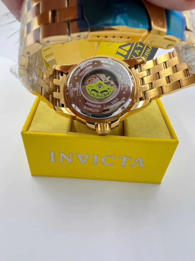 Relógio Invicta Speedway Turbine 25851  Automático Gold 18k Premium C/ Caixa e Manual