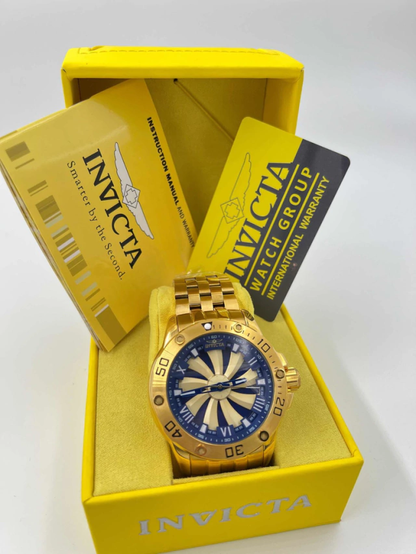 Relógio Invicta Speedway Turbine 25851  Automático Gold 18k Premium C/ Caixa e Manual