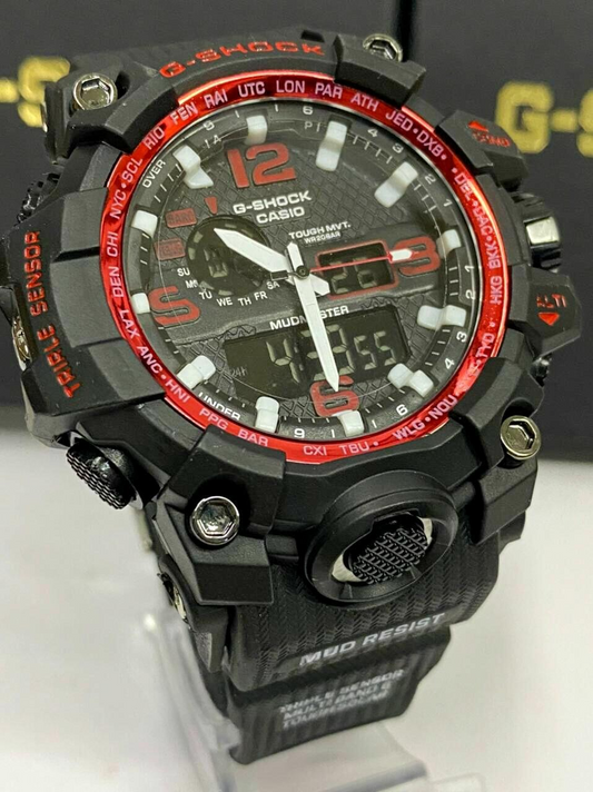 Relógio Masculino - G-Shock Mudmaster Preto e Vermelho à Prova D'água - Mt.Silver1997