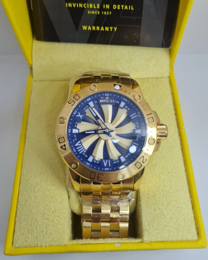 Relógio Invicta Speedway Turbine 25851  Automático Gold 18k Premium C/ Caixa e Manual