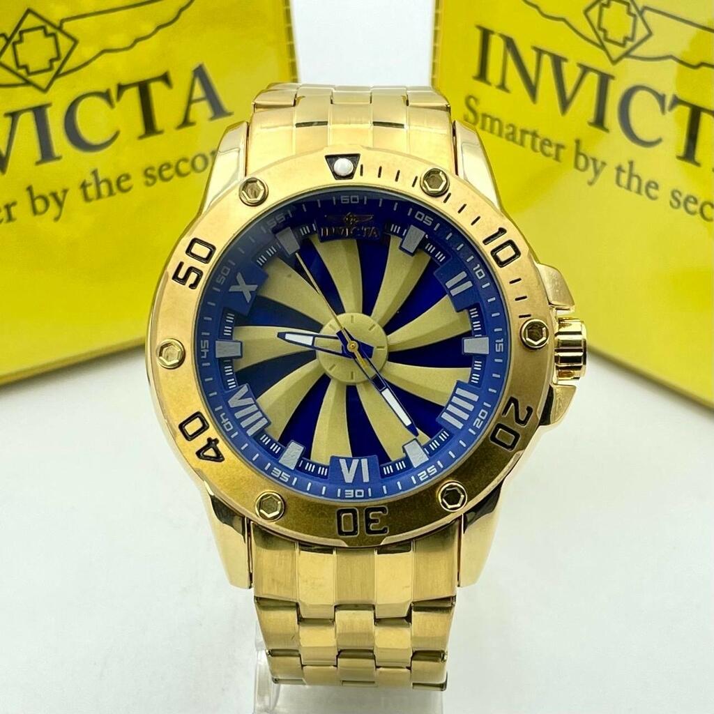 Relógio Masculino - Invicta Speedway Turbine 25851 Gold 18k à prova D'água - Mt.Silver1997